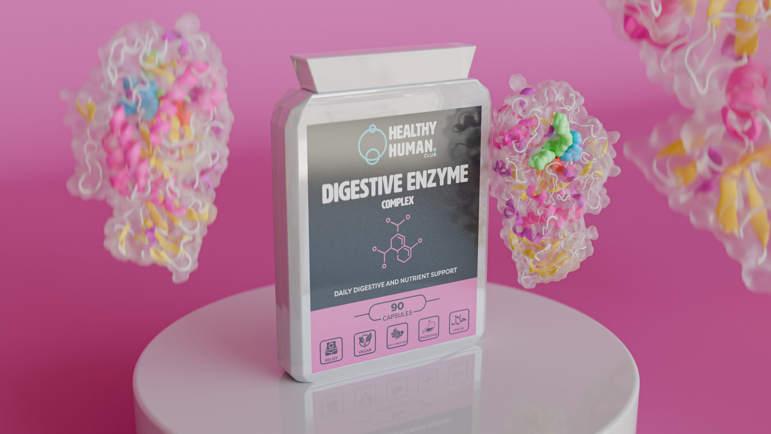 PL-257 Enzyme Plus Complex Daily Digestive And Nutrient Support Relief Vegan Gut Comfort Digestive Halal Hero v5